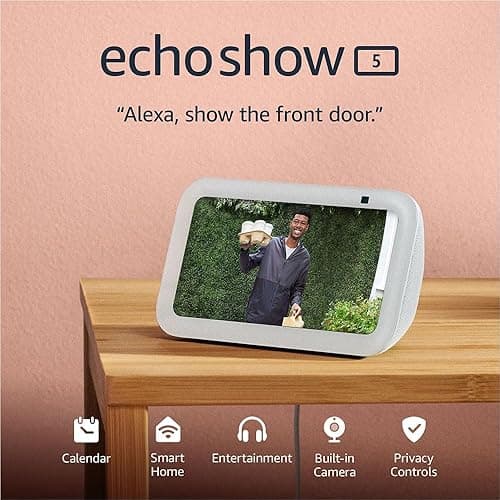 Amazon Echo Show 5 (newest model), Smart display with 2x the bass and clearer sound, Glacier White thumbnail 9