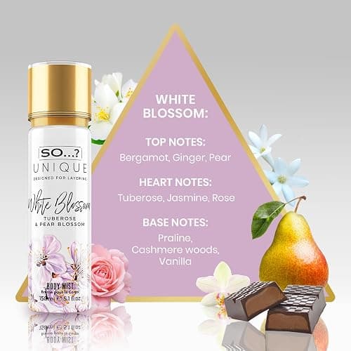 So…? Unique White Blossom Body Mist - Floral Vanilla Perfume for Women - Over 800 Sprays, Lasting 6 Hours - Ideal Gifts for Women - 5.1 oz thumbnail 2