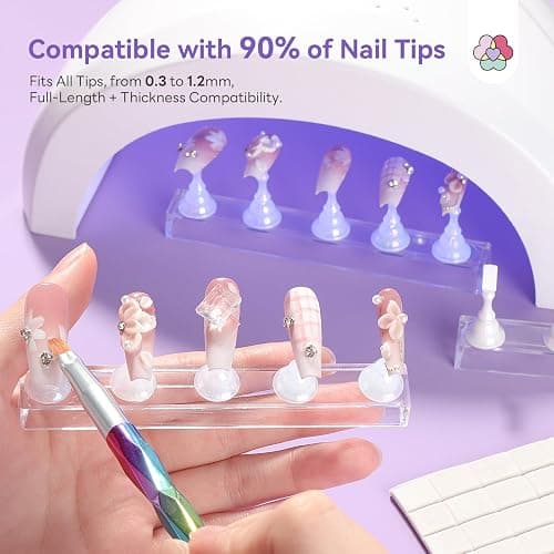 SAVILAND Essentials Nail Holder for Painting Nails: 3PCS Nail Stand Strong Magnetic Nail Stand for Press Ons Nail Stand for Nail Art Aurora Press on Nail Stand 40Pcs Reusable Putty Acrylic Nail Tools thumbnail 3