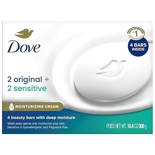 Dove Beauty Bar Soap Variety 4-Pack – Sensitive Skin, Fragrance-Free + Original, with Moisturizing Cream, 2.6 Oz Ea thumbnail 2