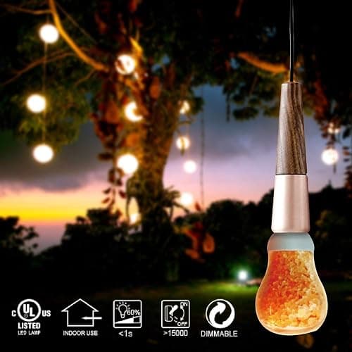 Himalayan Glow Salt Light Bulbs 60-Watt Equivalent, Warm Amber Glow, 7 watts, 2 Count (Pack of 1) thumbnail 6