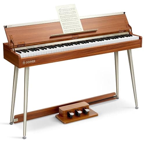 Donner DDP-80 PLUS Digital Piano 88 Key Weighted Keyboard, Home Electric Piano, Supports USB-MIDI & Headphones Connection, Semi-open Cover Designed, with Metal Three Pedal, Power Adapter - Image 1