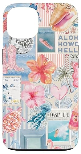 Beachy Blue Coquette Coastal Collage Preppy Cute Aesthetic Case for iPhone 13 - Image 1