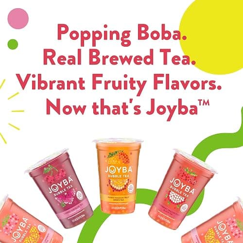 Joyba Bubble Tea Strawberry Lemonade Green Tea, 6 Pack, 12 fl. oz. Cups thumbnail 6