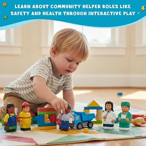 Get Ready Kids Multicultural Career Figures Set of 8-5 inch Chunky Toys | Large 5 inch community helper figurines for early learning and creative play, pre-k safe for 12m+ thumbnail 7