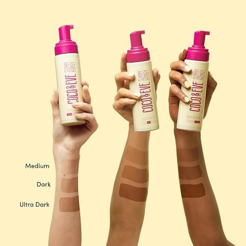 Coco & Eve Sunny Honey Bali Bronzing Self Tanner Mousse - (Ultra Dark) All Natural Sunless Tanning Instant Lotion with Bronzer and Skin Moisturizer (6.7 fl oz) thumbnail 4
