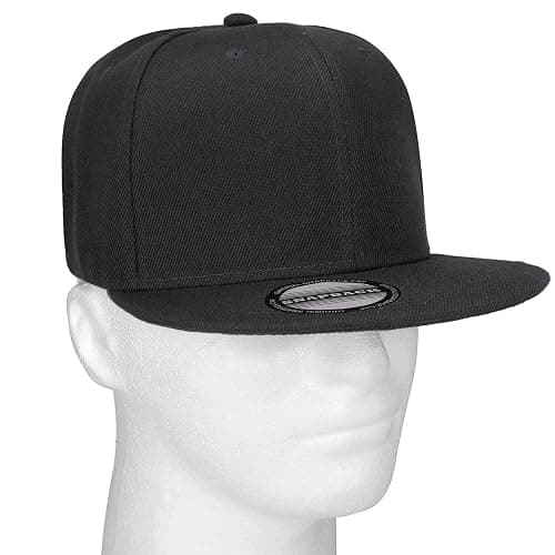 Classic Snapback Hat Cap Hip Hop Style Flat Bill Blank Solid Color Adjustable Size thumbnail 5