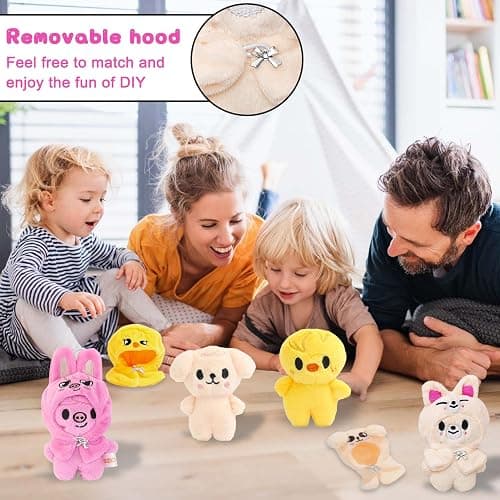 BAISHUWU Stray Kids Peluche, 10CM S-Tray Kids Porteclés en Pel-uche, Série Skzoo Porteclés en PE-luche, Stray-Ki-DS Plushdoll Porte Clés, SK-Zoo Poupée Pelu-Che, pour Les Fans de S-Tray Ki-DS (M3) thumbnail 4