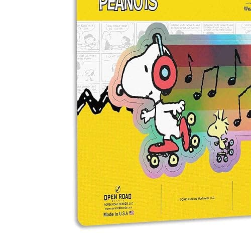 Peanuts Snoopy Skating with Music Adhesive Vinyl Decal - Playful Snoopy Sticker for Laptop, Car, or Water Bottle thumbnail 4