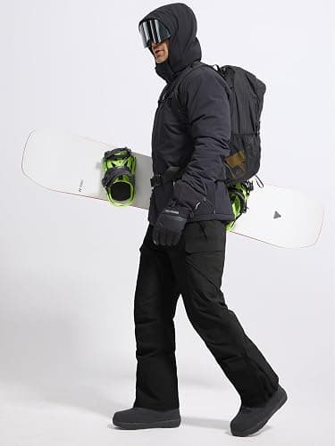 FREE SOLDIER Men's Waterproof Snow Insulated Pants Winter Skiing Snowboarding Pants with Zipper Pockets thumbnail 3