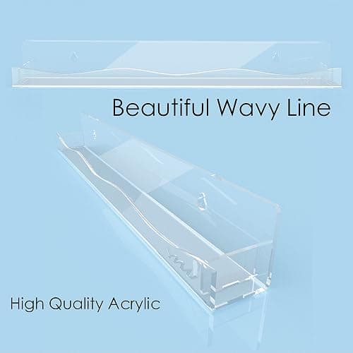 YMVV Clear Acrylic Nail Polish Rack Wall Mounted Shelf,6 Pack Organizer with Unique Wavy Lines,Nail Supplies for Techs,Great Display Salons Retailers thumbnail 4
