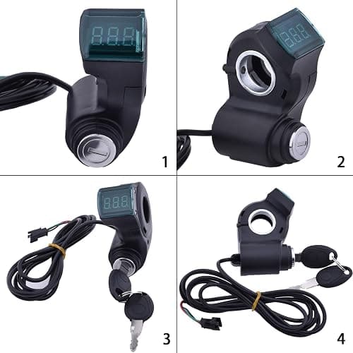 Universal 12V-96V Anti-Theft Ebike Key Ignition LED Voltmeter Key Switch | Fits 7/8" (22mm) Handlebar, Digital Voltage Display Battery Monitor, Simple 3-Pin Wiring, Key Ignition for Ebike E-Scooter thumbnail 2