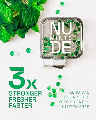 NUDE MINTS | Dual Action Liquid Capsules | Mouth Watering Mint - Lasts 3X Longer - 3X Stronger - Extreme Bad Breath Treatment For Adults - Sugar Free, 0 Calorie - Variety - 10 Pack - 300 Capsule thumbnail 3