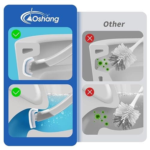 oshang Disposable Toilet Brush - Toilet Bowl Cleaner, Toilet Cleaning Supplies, Toilet Brush with Holder, 14 Refills for Deep Cleaning and Hygienic Bathroom Maintenance thumbnail 6