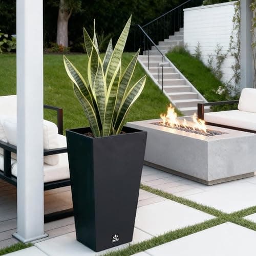 Maple99 Outdoor Planter 30 Inch – Large Tall Planters for Outdoor and Indoor Plants, Modern Tapered Design, Weather Resistant with Drainage Holes and Removable Insert Tray thumbnail 7
