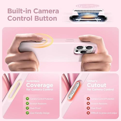 GolbinBox Magnetic for iPhone 16 Pro Max Case, Compatible with MagSafe, Screen Protector + Camera Lens Protector, Liquid Silicone Shockproof Protective Phone Case for iPhone 16 Pro Max, Chalk Pink thumbnail 7