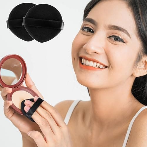 Meanplan 100 Pcs Powder Puff Face Soft Makeup Sponge Triangle Powder Puffs for Loose Velour Cosmetic Foundation Wet Dry Sponge Makeup Tools(Vivid Colors) thumbnail 7