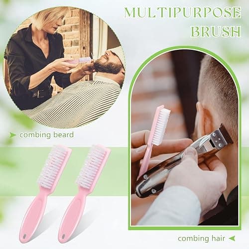 Patelai 12 Pcs Barber Clipper Brush Blade Trimmer Cleaning Brush for Fades Nail Neck Duster Manicure Salon(12,Light Pink) thumbnail 5
