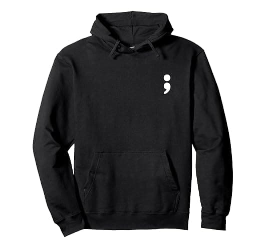Semicolon Mental Health Matters Awareness Month Pullover Hoodie - Image 1