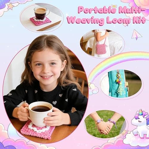 Rubber Band Bracelet Kit for Kids, Loom Bracelet Making Kit, Friendship Bracelet Kit, 400+ Pcs DIY Craft Kit for Girls Ages 6-12, Weaving Loom Set with Case, Beginner Bracelet Maker for Teens Adults thumbnail 6