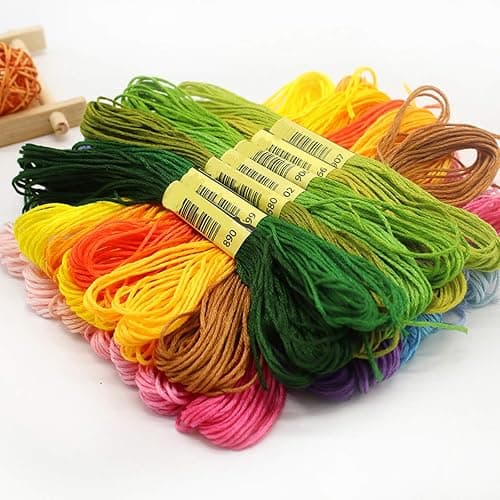 Friendship Bracelet String 50 Skeins Rainbow Color Embroidery Floss Cross Stitch Embroidery Thread Cotton Floss Bracelet Yarn, Craft Floss thumbnail 4