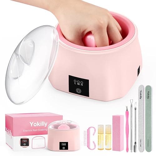 Yokilly Nail Soaking Bowl Heated: Three-Level Temperature Control Nail Soak Off Bowl for Nail Enthusiasts Beginner - Electric Manicure Nail Remover Bowl 50% Faster for Home Salon (Pink) - Image 1