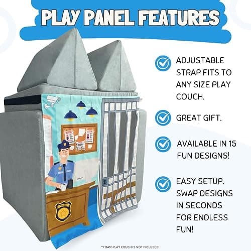Couch Swag Play Panel for Childrens Foam Sofa Kids Couch (Police) thumbnail 3