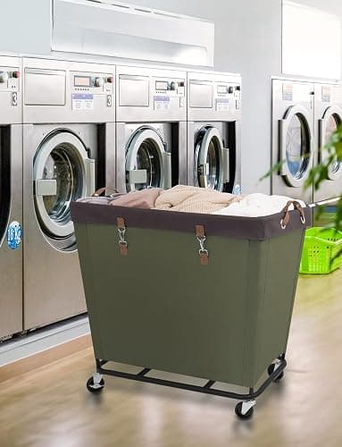 StorageWorks 320L Laundry Basket with Wheels, Extra Large Rolling Hampers for Clothing Organizer, Dirty Clothes Basket for Hote, Home, Closet, Dorm, Green thumbnail 6