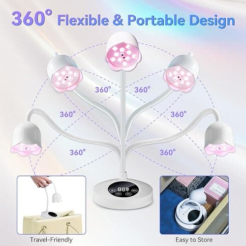 Makartt Mini UV Light for Gel Nails Polish Luminoza 30W Rechargeable LED Nail Dryer Lamp with 4 Timers & Auto Sensor, Fast Curing Goosenecks Lamp for Home DIY Manicure, Black & White thumbnail 8