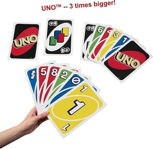 Mattel Games Giant UNO Card Game for Kid, Adult & Families, Color Blind Accessible & Customizable Large Deck thumbnail 3