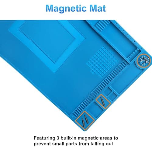 STREBITO Silicone Soldering Mat Electronics Mat, Solder Pad Heat Resistant 932°F, Magnetic Work Mat Silicone Repair Mat for Soldering, Computer, Laptop, Cell Phone, RC, Watch, Gun, Size 17.7" x 11.8" thumbnail 5