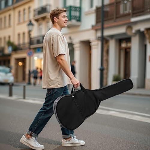 VEVOR Dreadnought Acoustic Guitar, 41 in, 6-String Natural Solid Spruce Top Guitar, Beginner Bundle with Gig Bag, Tuner, Strap, Strings, Picks, Capo, Rosewood Fingerboard, for Adults Taller Players thumbnail 8