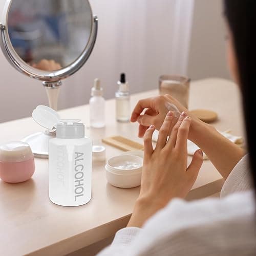 9oz Gray with Word Imprint Push Down Pump Dispenser Empty Refillerable Bottle with Flip Top Cap - for Nail Polish, Travel, Cosmetics Packaging thumbnail 7