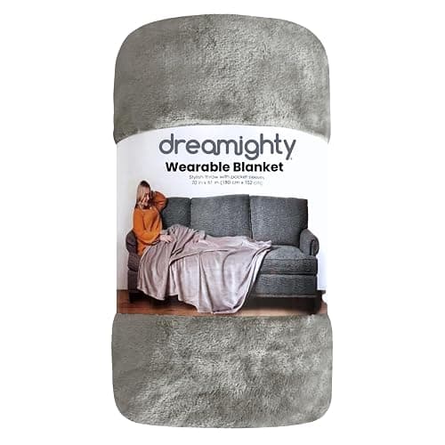Super Blanky Cozy Wearable Blankets for Women - Adult Wearable Blanket Men, College Graduation Gifts for Her - Birthday Girlfriend Gifts for Women, Chemotherapy Must Haves - Light Gray Throw Blanket thumbnail 8