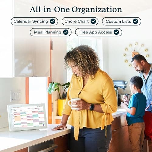 Skylight Calendar: 15-inch Digital Calendar & Chore Chart, Smart Touchscreen Interactive Display for Family Schedules – Wall Mount Included, Great for Organizing Your 2025 Calendar - White - Calendar - 15 Inch thumbnail 3