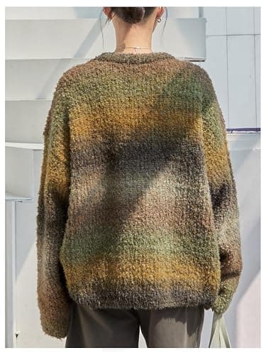 SOLY HUX Women's Vintage Long Sleeve Sweater Crew Neck Knitted Pullover Sweaters Oversized Tops Winter Festivals Clothes thumbnail 2