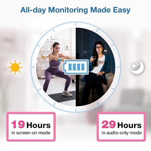 VTech Baby Monitor No WiFi – 19Hr Video Battery, 1000ft Range, Night Vision, Two-Way Talk, Temperature Sensor, Sound-Activated Screen, Lullabies | VM819 thumbnail 7