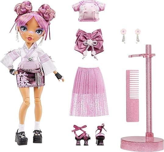 Rainbow High Lila Yamamoto- Mauve Purple Fashion Doll. 2 Designer Outfits to Mix & Match with Accessories, Great Gift for Kids 6-12 Years Old and Collectors thumbnail 5