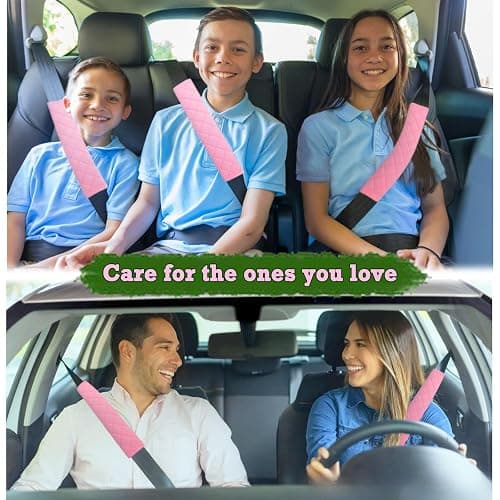tecooller Car Seat Belt Cover Pad, 5 Pack, Seatbelt Covers for Car Accessories, Soft Material, Car Seat Strap Pads, Pink 10.63 inches, Applicable for All Vehicles, Comfort for Neck Shoulders (5-Pink) thumbnail 3