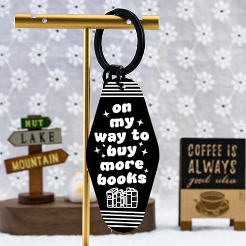 Bookish Gifts Motel Keychain Book Keychain Charms Bookish Merch Book Lover Gifts for Women Men On My Way To Buy More Books Motel Keychains School Librarian Appreciation Gifts thumbnail 7