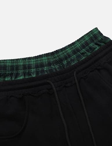 Aelfric Eden Baggy Wide Leg Sweatpants for Women Plaid Patchwork Sweat Pants Loose Long Pants with Pockets thumbnail 4