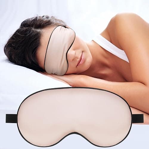 Silk Eye Sleep Mask - Adjustable Strap, Comfortable & Soft Satin Eye Mask, Blindfold Eyeshade for Men & Women for A Full Night's Sleep (Pink) thumbnail 8