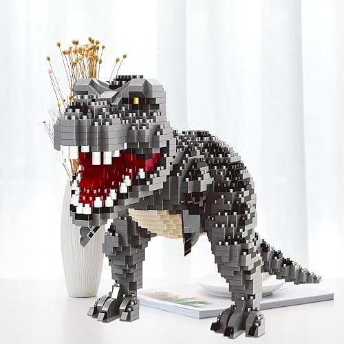 CSNRHG Dinosaur Tyrannosaurus Rex Model Decor Micro Mini Blocks Velociraptor Building Blocks Toy Birthday for Age 6+ Children Adults Teens 1530 Pieces thumbnail 6