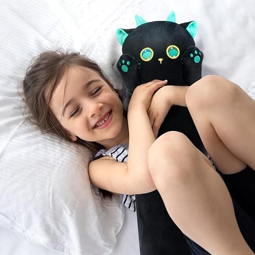 Mewaii Long Cat Plush, 5 Sizes, 120% Extra Filling Giant Plushness Kids Body Pillow, Kawaii Cute Big Eyes Stuffed Animal Plushie, Big Long Body Pillow Cat Plush Gift for Girls 20' thumbnail 8