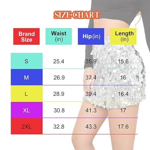 Sequin Skirt for Women Stretchy Bodycon Mini Skirts Sexy Sparkly Skirt Glitter Shiny Skirt Night Out Party thumbnail 4