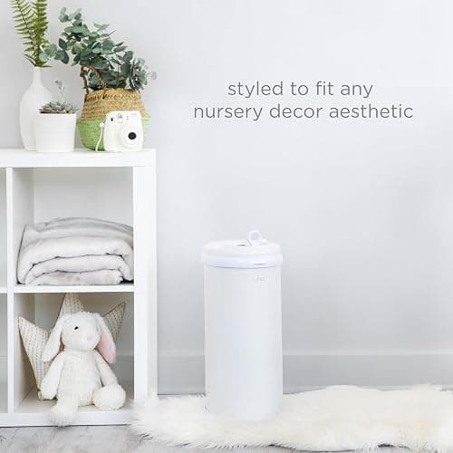 Ubbi Steel Diaper Pail, Odor Locking, No Special Bag Required, Award-Winning, Registry Must-Have, White thumbnail 9