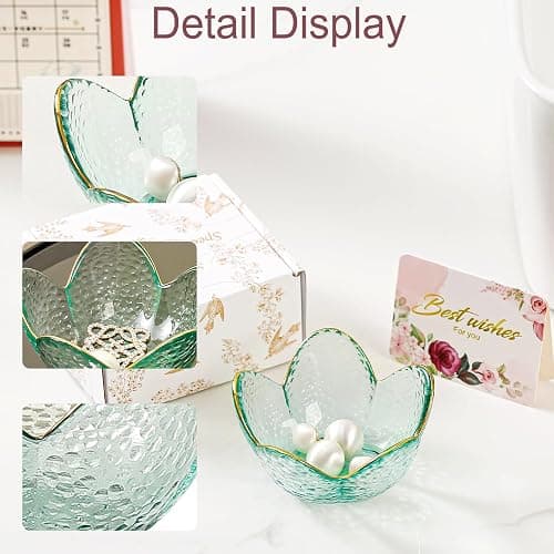Binoster Friendship Gifts For Women Jewelry Dish Glass Ring Dish Jewelry Tray Cute Vanity Organizer Room Decor Jewellery Tray Trinket Dish Cute Bedroom Decor Christmas House Warming Gifts for women thumbnail 5