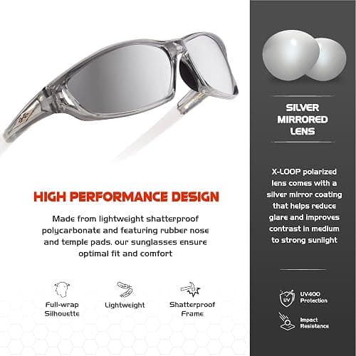 X LOOP Polarized Wrap-Around Sunglasses for Men Women Running Fishing Driving Sports Glasses thumbnail 3
