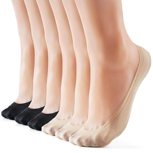 WISVOOO 3-9 Pairs No Show Socks Women Nylon Ultra Low Cut Non-Slip Thin Liner Socks Invisible Hidden Socks for Flats - Image 1