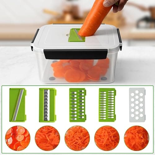5 PCS Fruit storage Containers for Fridge with Removable Colander and Chopper Set, Leakproof Food Storage Containers with lids, Dishwasher & Microwave Safe Produce Containers to Keep Fruits Fresh ﻿ thumbnail 4